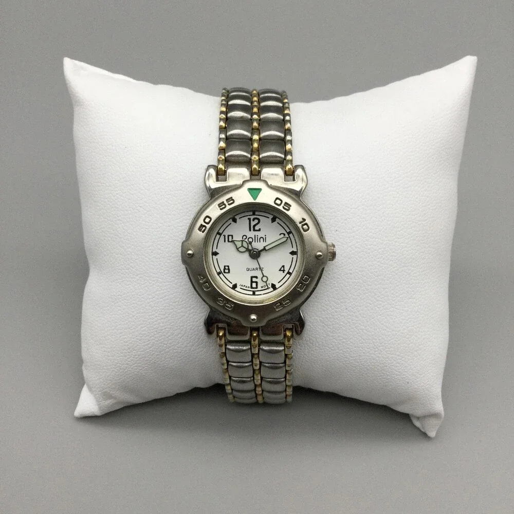 Polini Womens Watch 27mm Two Tone Steel Bracelet Sport New Battery 7